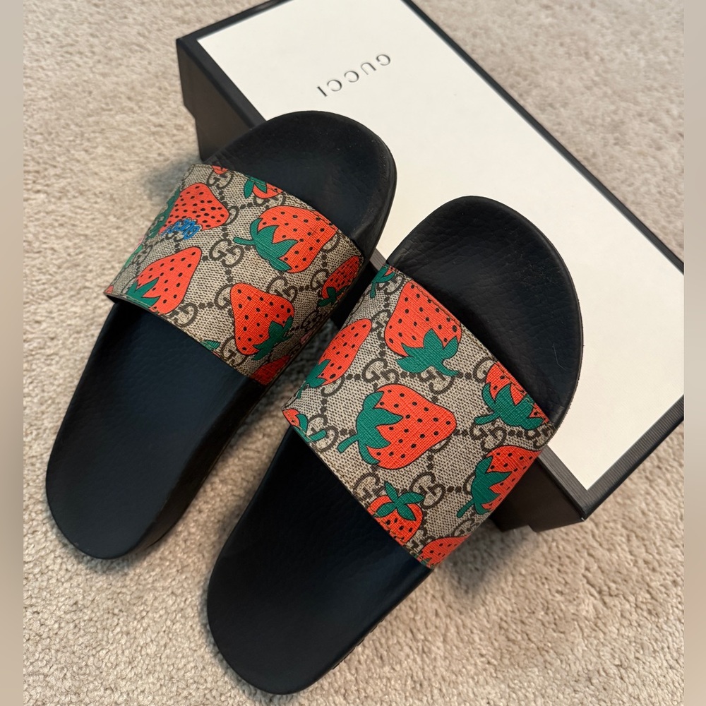 Gucci Strawberry Slides